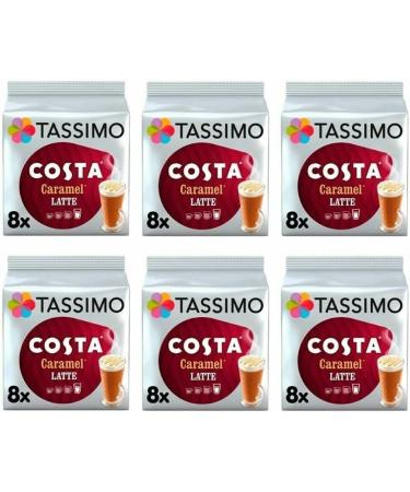 Tassimo Compatible Costa Latte Caramel Coffee Pods 16 discs - (Pack of 6 Total 96 discs 48 Drinks) - Buy Online on GoSupps.com