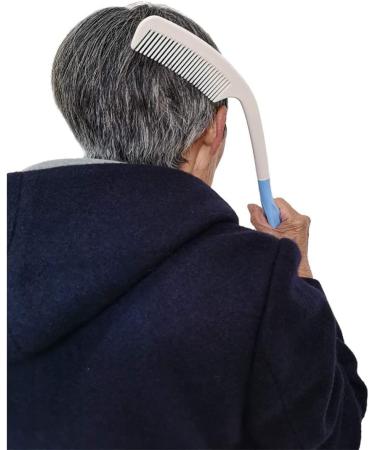 TANDC Long Handle Reach Comb Brush Set for Elderly with Limited Dexterity or Arthritis - White - Buy Online on GoSupps.com