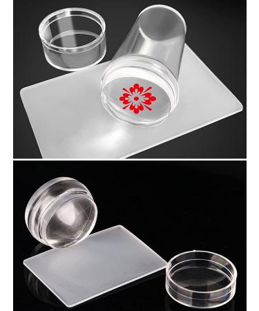 EBANKU 2 PCS Clear Silicone Nail Art Stamping Kit | Soft, Transparent Jelly Stamper for Manicure | 2 Styles - Buy Online on GoSupps.com