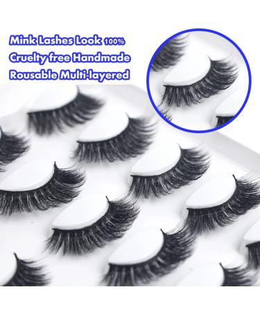 Russian Strip Lashes 10 Pairs - Natural Matte False Eyelashes 004 - Manga Style - Buy Online on GoSupps.com