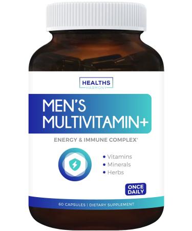 Multivitamin for Men (Non-GMO) Daily Mens Vitamins & Multimineral Plus Energy Boost Prostate Support Eye Health & Antioxidants with Saw Palmetto Biotin Lutein for Men - 60 Capsules - Multi Tablet