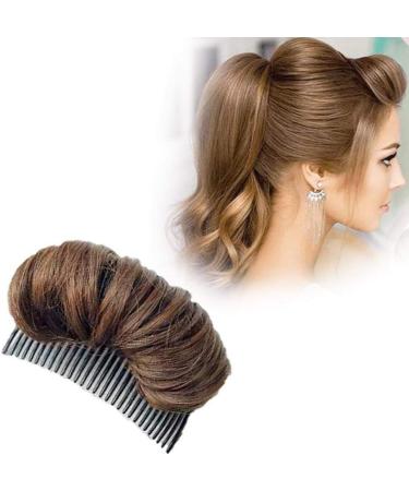 Shop Bump Up Comb Clip Bun Maker - Volume Enhancer Hair Tool for Women & Girls - Light Brown Multifunctional Hair Accessory - Buy Online on GoSupps.com