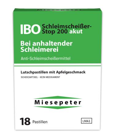Miesepeter Bonbons - IBO Schleimscheißer-Stop 200 acute - Funny Gifts Schleimscheißer-Stop 18 pieces (1 pack)