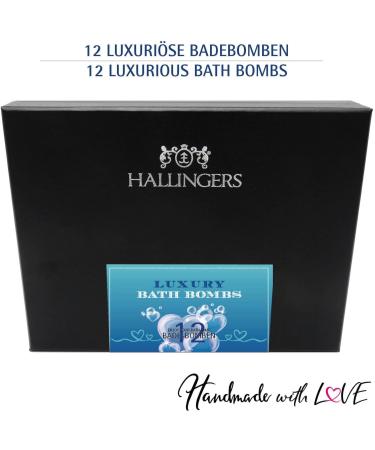 Hallingers Luxury Bath Bombs - Blue - 12 Bath Bombs Gift Set with Twelve Bathbombs (Set) - Fill Advent Calendar Novelties & Advent Calendar | Congratulations New Home - Buy Online on GoSupps.com