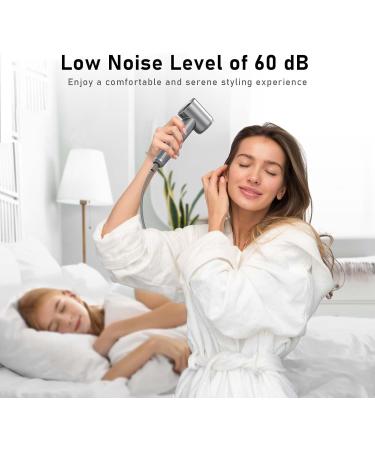 Catlyn Hair Dryer for Curly Hair - 1600W Professional Blow Dryer with Diffuser 110 000 RPM Brushless Motor Low Noise Fast Drying - Perfect for Home & Travel Ideal Gift for Women (Silver - Buy Online on GoSupps.com