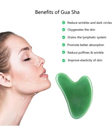Medimama Rose Quartz Gua Sha Massage Tool for Facial Beauty and Anti-Aging Treatment - Green Guasha - Buy Online on GoSupps.com