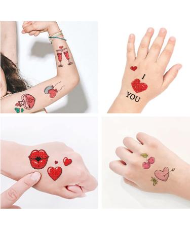 Valentine's Day Temporary Tattoo Set - 10 Sheets Waterproof Body Art Stickers for Men, Women, and Kids | Pink Rose, Sweet Love Hearts, Lips, Cupid Designs - Perfect for Legs, Arms, Face | Party Favors - Buy Online on GoSupps.com