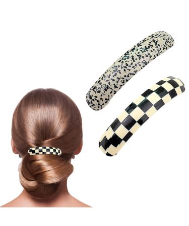 scicent Hair Clips Women 2 Pieces French Design Hair Grips Automatic Spring Hair Pins for Fine Hair Vintage Acetate Hair Barrettes Fashion Wedding Hairpin for Women Girls - 28510