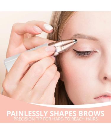Rechargeable 2 in 1 Eyebrow Trimmer & Face Shaver - Painless Hair Removal for Women | Perfect for Eyebrows Lips & Peach Fuzz - Buy Online on GoSupps.com