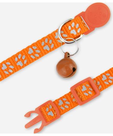 Taglory Reflective Cat Collar 2-Pack - Adjustable Safety Clasp & Bell for Kittens | 15-20cm Orange - Buy Online on GoSupps.com
