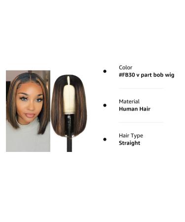Goldfinch Ombre V Part Bob Wig | Human Hair Highlight Blonde | 12 Inch 150% Density | Beginner Friendly Half Wig - Buy Online on GoSupps.com