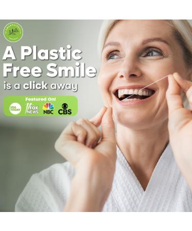 Vegan Silk Dental Floss | Biodegradable Bamboo String | Eco-Friendly Zero Waste Oral Care | Natural Compostable for Tight Teeth - 55 Yards - Buy Online on GoSupps.com