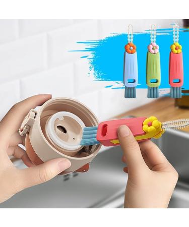 piuryue Multifunctional Bottle Tight Spaces Cup Crevice Cleaning Brush Portable Cup Lid Cleaner with Brush Easy Install Easy to Use - Buy Online on GoSupps.com