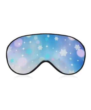 Christmas Shining Snowflake Sleep Mask Eye Cover for Sleeping Blindfold with Adjustable Strap Blocks Light Night Travel Nap for Men Women