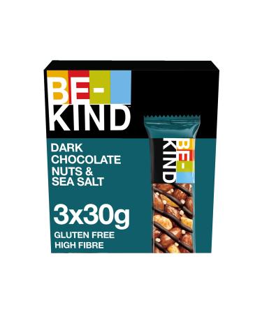 BE-KIND Chocolate Cereal Bar Gluten Free Snack Dark Chocolate Nuts & Sea Salt 3 x 30 g Dark Chocolate 30 g (pack of 3) - Buy Online on GoSupps.com