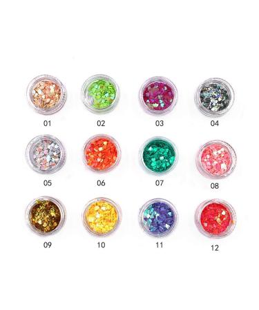 YesLady Nail Art Charms: Heart Shape Glitter Slime Flakes - 12 Colors - Buy Online on GoSupps.com