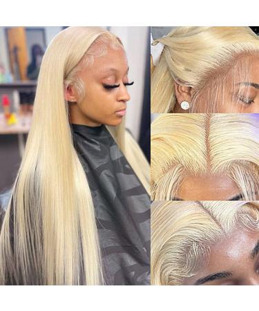 24 Inch Blonde 613 Lace Front Wig with Baby Hair | Brazilian Virgin Human Hair | HD Transparent Lace | Natural Hairline | Women's Straight Wig - Buy Online on GoSupps.com