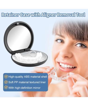 Dnom Dinos Black Portable Can Tooth Rail Box with Mirror | Empty Orthodontic Tooth Stop Box & Aligners Removal Tools | International Shipping Available - Buy Online on GoSupps.com
