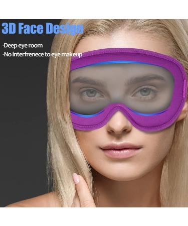 Premium Silk Sleep Mask for Women & Men - Comfortable Eye Cover for Travel Yoga & Naps - Light Blocking Design in Violet - Buy Online on GoSupps.com