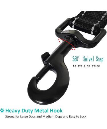 DDSCOLOUR Heavy Duty Dog Leash 5-6ft Long with Double Traffic Handle Reflective Perfect for Medium large dog leash strong Double Handle Lead Greater Control Safety Training (Black+Green) 5 feet Black+green - Buy Online on GoSupps.com