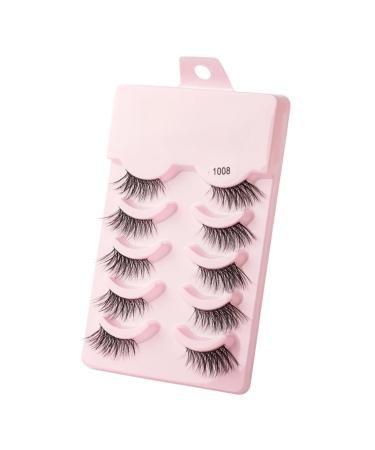 UAMOU Mink Eyelashes Volume False Lashes 3D Mink Natural Long Make Up False Eyelash Faux Cils Cilios Fluffy Fake Eye Lashes Cheerfully (Color : 5 pairs 1008 Size : 20 boxes)