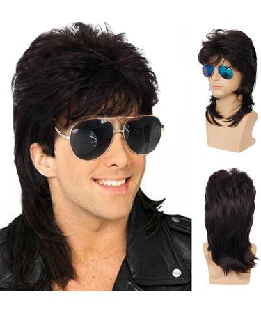 vreplrse Realistic Vintage Wig for Men Comfortable and Durable Materials Fiber Halloween Costume Wig Cover Party Wig Disco Red Brown - Buy Online on GoSupps.com