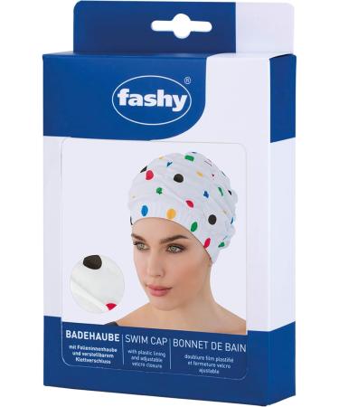 Fashy Ladies Shower Cap with Colorful Dots - Stylish Waterproof Hair Protection | International Shipping - Buy Online on GoSupps.com