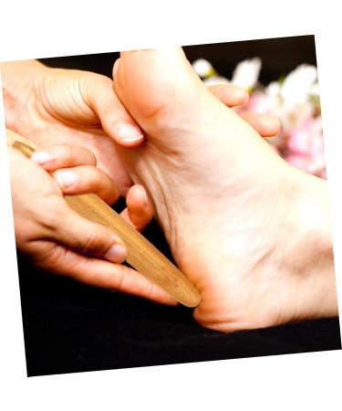 Orfofe 2-in-1 Acupressure Facial Tool | Wooden Reflex Zone Massage Tool for Foot Neck & Shoulder Relief | 11.5x1.5cm Light Brown - Buy Online on GoSupps.com