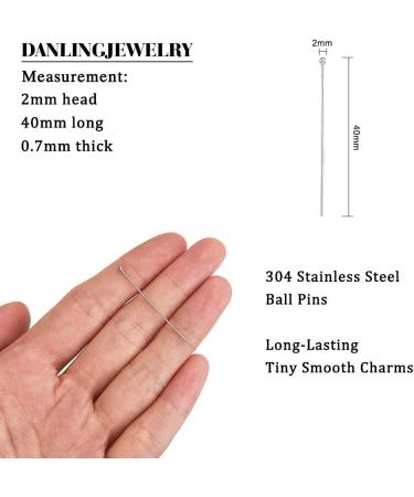 DanLingJewelry 304 Stainless Steel Ball Head Pins 40mm - 500 Pcs | Jewelry Making Findings - Buy Online on GoSupps.com