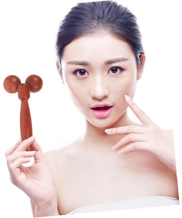 Minkissy Wood Double Ball Massage Device | Skin Care Tools for Neck & Eye Care | Facial Beauty Roller & Manual Scooter - Buy Online on GoSupps.com