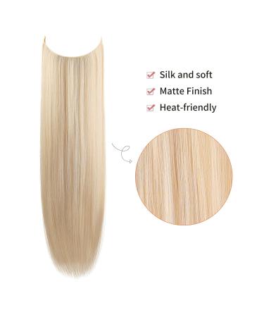 REECHO Invisible Wire Hair Extensions | Adjustable Size Secret Hairpiece for Women | 24 Inch Light Blonde | Removable Clips | Pack of 1 - Buy Online on GoSupps.com
