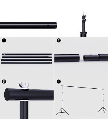 BEIYANG 7.5x10FT Backdrop Stand Kit for Photography Video Studio - Adjustable Support System with Carrying Bag - Buy Online on GoSupps.com