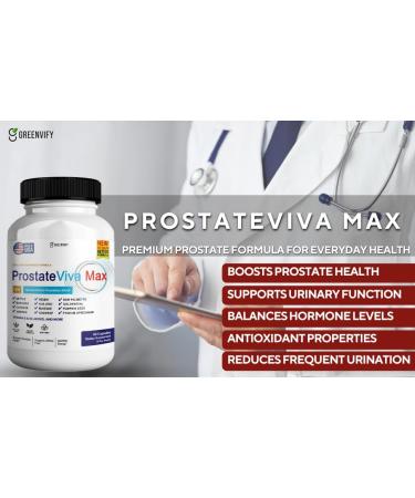 GREENVIFY ProstateViva Max Prostate Supplements for Men Capsules Health Supplements - Maximum Strength All Natural to Support Normal & Healthy Function (60 Capsules) - Buy Online on GoSupps.com
