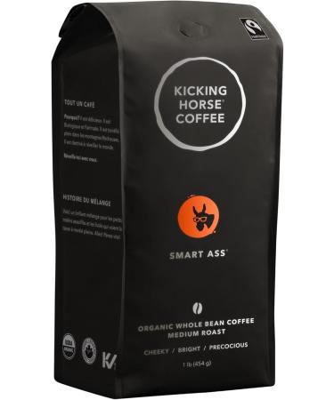 Kicking Horse Coffee Smart Ass Medium Roast Whole Bean 1 lb - Certified Organic Fairtrade Kosher Coffee & Lucky Jim Medium Roast Ground 284 g - Certified Organic Fairtrade Kosher Coffee - Buy Online on GoSupps.com