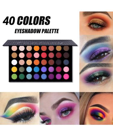 CHARMCODE 40 Colors High Pigmented Eyeshadow Palette - Shimmer, Matte, Glitter, Metallic | Waterproof & Blendable Eye Shadow Makeup - Color 1 - Buy Online on GoSupps.com