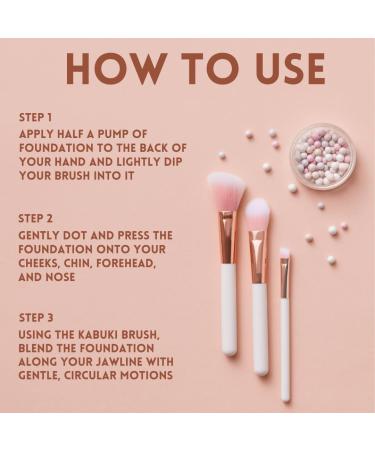 Rose Vanilla Make Up Brush Foundation Kabuki Flat Top - Perfect For Blending Liquid Cream or Flawless Powder Cosmetics - Buffing Stippling Concealer - Premium Quality Synthetic Dense Bristles! - Buy Online on GoSupps.com