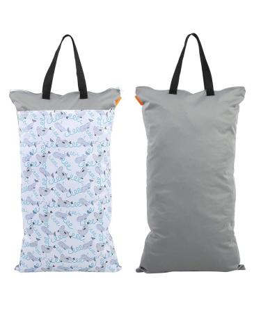 Zerodis Cloth Diaper Bag Large Hanging Waterproof Dry Reusable Washable Baby Cloth Diaper Bag(EF204)