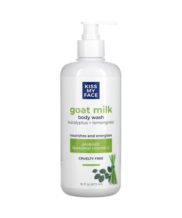 Kiss My Face Goat Milk Body Wash Eucalyptus + Lemongrass 16 fl oz (473 ml)