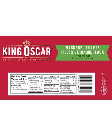 King Oscar Skinless & Boneless Mackerel Fillets in Olive Oil 115 Gram Cans (Pack of 12) Mackerel Fillets Olive Oil 1.38 kg (Pack of 1) - Buy Online on GoSupps.com