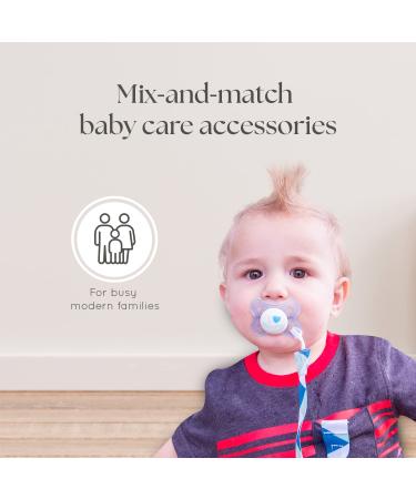 Dodo Babies Pacifier Clip Set - 4 Clips with Binky Case | Universal Holder for Pacifiers, Teethers, Car Seats | Blue/Teal Prints for Boys and Girls - Buy Online on GoSupps.com
