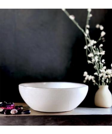 Selenite Round Cleansing Bowl - Handmade 6cm Selenite Stone for Healing, Meditation, and Jewelry Storage - Buy Online on GoSupps.com