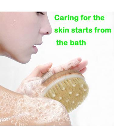 Natural Bristle Dry Body Brush for Lymphatic Drainage and Exfoliation - Stimulate Blood Circulation, Remove Toxins and Cellulite - Buy Online on GoSupps.com