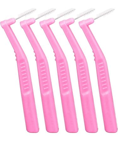 L-Shaped Interdental Brushes - 5 Pack for Effective Plaque Removal | Ideal for Braces & Between Teeth | Pink Cups - Buy Online on GoSupps.com