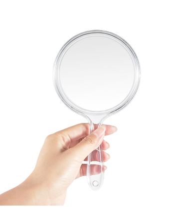 xnicx Magnifying Handheld Mirror Double-Sided 1X/3X Magnifying Hand Held Mirror Makeup Small Mirror on Stand Hairdressers Portable Mirror with Handle for Travel Makeup Festival Essentials White