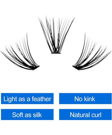 D Curl 0.07mm 14mm Individual Cluster Eyelash Extensions - 30 Root DIY Lashes - Clusters-30D-0.07-D-14 - Buy Online on GoSupps.com