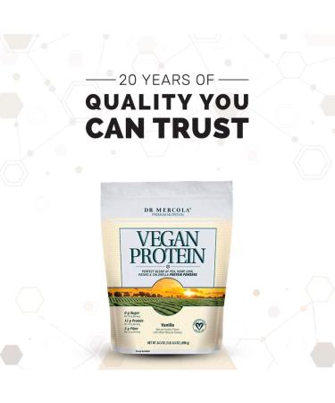 Dr. Mercola Vegan Protein Vanilla (690g) - 30 Servings | High BCAA Proteins | Non-GMO, Gluten-Free & Soy-Free - Buy Online on GoSupps.com