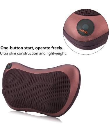 Shiatsu Massage Pillow for Car | 12V Neck & Back Massage Cushion with Heating & 8 Kneading Rollers - Coffee - Buy Online on GoSupps.com