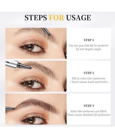 Crayon Sourcils Liquide 4 Pointes Pr cision Longue Tenue Imperm able Crayon Sourcils Microblading pour Maquillage Professionnel R sistant Naturel (Marron B) - Buy Online on GoSupps.com