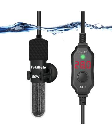 Yukihalu mini aquarium heating 25W 50W 100W 200W with integrated thermometer external temperature controller used for 1-150 liter aquariums (50 watts)