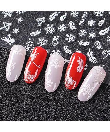 Frcolor 12 Sheets 3D Nail Stickers Christmas Snowflake Nail Art Stickers Nail Art Slices Glitters DIY Decorations - Buy Online on GoSupps.com